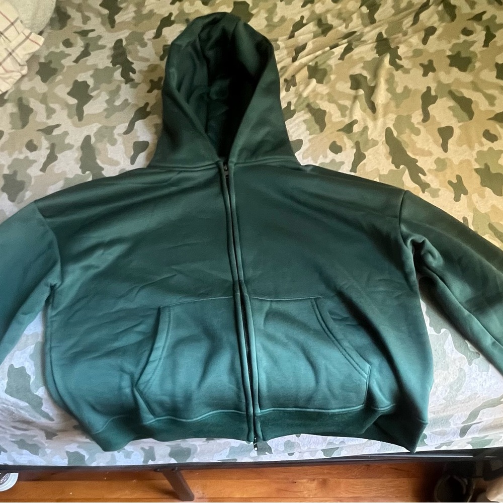 Forest Green Zip-Up Hoodie